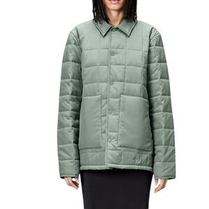 NWT Rains Unisex Liner Shirt Jacket Haze Green Quilted Size Large Reg. $225